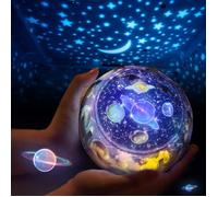 Projecteur de Veilleuse pour Enfants - Lampe de Projection Planète Univers Rotative à 360° Rotative avec 5 Films et 4 Modes pour Ch