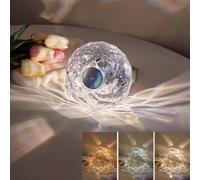 Projecteur de veilleuse, projection d'anneau diamant, lampe en cristal colorée créative 2025, lumière table décorative LED, d'ambiance for chambre à coucher, salon, fête, décoration d'intérieur
