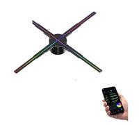 Projecteur de Ventilateur d'hologramme 3D, Ventilateur d'hologramme, Affichage LED 3D, télécommande WiFi for la publicité en Magasin, Noir PD42 PD45 P50(PD45)