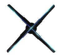 Projecteur de ventilateur holographique 3D Ventilateur 3D Projecteur hologramme WiFi mural WIFI LED signe lecteur de lampe holographique à distance publicitaire d'affichage prises en charge et vidéo p