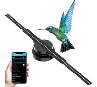 Projecteur de ventilateur LED hologramme 3D, Bluetooth et télécommande application, 45 cm avec 352 perles lumineuses LED pour panneaux de magasin, bar, casino, fête