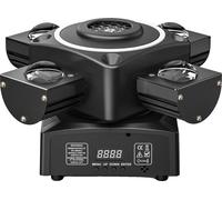 Projecteur d'effets lumineux de scène à LED RGBW, rotation de 540° sur l'axe X, rotation de 180° sur l'axe Y, noir, fiche EU