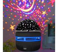 Projecteur d'étoiles à LED, motifs multicolores avec télécommande, étoiles, lune et atmosphère étoilée romantique, projecteur de lumière LED en cube de cristal, idéal comme lampe de chevet et de somme