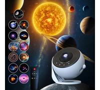 Projecteur d'étoiles de planétarium 13 en 1, projecteur d'étoiles de Galaxie pour Chambre à Coucher, projecteur de lumière de Galaxie réaliste avec 12 disques de planète, Lampe LED de Galaxie