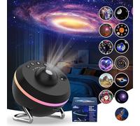 Projecteur d'étoiles de Planétarium, Projecteur Ciel Etoile, Veilleuse Adulte avec 13 Disques de Film, 360° Veilleuse Projecteur Ciel étoile, pour Enfants Chambre Anniversaire Noël Cadeau (noir)