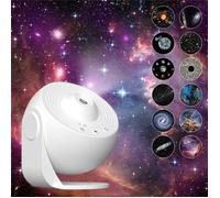 Projecteur D'Étoiles De Planétarium, Projecteur De Galaxie, Néon, Veilleuse De Ciel Étoilé Réaliste Avec 13 Disques De Film, Blanc