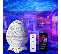 Projecteur d'étoiles en forme d'œuf de dinosaure : veilleuse sensorielle avec machine à bruit blanc, Bluetooth et minuterie, lampe à lave, lumières LED pour chambre à coucher, projecteur de plafond