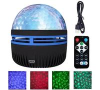 Projecteur d'étoiles et Galaxie USB télécommandé - 14 Effets Lumineux LED pour Chambre, Salon, Ambiance relaxante et fête - Décoration lumière océanique aurores boréales