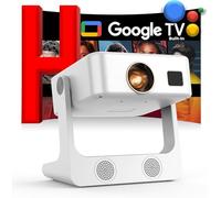 Projecteur d'extérieur 4K [Google TV intégré/support rotatif à 180°/commande vocale/mise au point électronique], projecteur de film intelligent Sovboi avec WiFi6 et Bluetooth, 2500