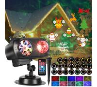 Projecteur d'Halloween extérieur, 4/6/8 modes de motif 15 W 20 projecteur de Noël étanche 10 couleurs océan vague LED projecteur de Noël pour fête d'anniversaire Halloween Decoration