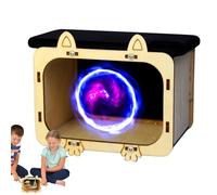 Projecteur d'hologramme de téléphone - Mobile en bois, projecteur de smartphone, support d'affichage multi-angle réglable, système visuel 3D | Appareil home cinéma compact pour films, vidéos, jeux, di