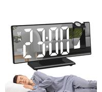 Projecteur D'horloge De Plafond pour Chambre À Coucher, Réveil À Projection Miroir, Affichage De Plafond De Réveil Multifonctionnel avec Écran LED, Projecteur D'horloge, Moniteur De Température