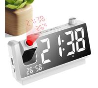 Projecteur d'horloge numérique - Affichage de l'heure au plafond à LED, projection rotative fluide à 180 degrés, disposition minimaliste de l'heure du bureau | Structure de lecture visuelle avancée, o