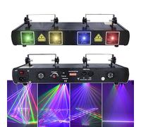 Projecteur disco,4 lentilles RGBY,éclairage de scène à LED for DJ, activation sonore, DMX autopropulsé, maître-esclave,100 motifs,300 effets, for anniversaires,DJ,spectacles de danse