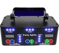 Projecteur DJ Lumière de scène, 15 perles LED, 6 ouvertures laser, noir, prise Eu