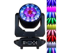 Projecteur DJ Moving Head 19x20W, Effet de faisceau Wash Zoom à LED pour scène, 19 lumières Bee Eye pour bar, mariage, fête, spectacle, club, disco