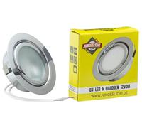 Projecteur encastrable pour meuble 12V inclus lampe halogène 20W, câble 1,8 m et prise AMP - Couleur: Chrome brillant - réglable