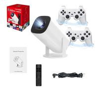 Projecteur et Jeu P30 Max avec 2 contrôleurs sans Fil, projecteur de Jeu P30 Max, projecteur de Jeux vidéo P30 Max, Mini projecteur vidéo Portable avec WiFi 5G et Bluetooth