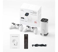 Projecteur et Jeux p30 Max avec 2 contrôleurs sans Fil, projecteur de Jeu Intelligent avec Applications intégrées et 35 000 Jeux, Mini projecteur Portable avec WiFi et Bluetooth, vidéo 4K HD, Maison