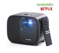 Projecteur ETOE E3 Pro avec Android TV - 600 ANSI - 1080P Natif - Décodage 4K - Mise au Point Automatique et Correction