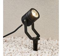 Projecteur ext. LED Maris avec piquet, IP65, noir Lindby, noir, Métal, Moderne