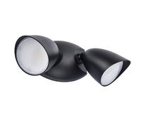 Projecteur Extérieur à Double Tête LUTEC 1800 Lumens 20W, Design Tout Métal, Étanche, Éclairage de Sécurité Murale 4000K pour Terrasse, Jardin, Cour - Noir