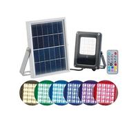 Luminea Projecteur extérieur solaire à LED RVBB 10 W, avec télécommande