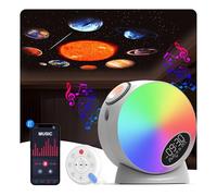Projecteur galaxie 13 en 1 HD pour chambre à coucher avec bruit blanc, haut-parleur Bluetooth, minuterie et télécommande, effets d'éclairage météores et RVB, cadeaux pour enfants, adultes (blanc)