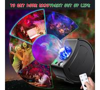 Projecteur Galaxy avec réglage facile de l'angle - Effets nébuleux 6 couleurs, télécommande, parfait pour les chambres d'enfants, les fêtes et la décoration intérieure