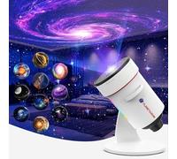 Projecteur Galaxy avec Veilleuse, 4K HD Planetarium Projecteur avec 10 Disques de Film, Rotatif 360° Projecteur Galaxie Veilleuse Etoile Projection avec Lumière de Nuit pour Décoration Chambre