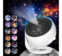 Projecteur Galaxy pour chambre à coucher version Pro, projecteur d'étoiles à disque amélioré pour enfant, projecteur de planétarium 12 en 1, image HD, bouton réglable, rotation à 360 °, minuterie 1/2h