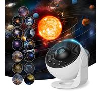Projecteur Galaxy Pro 13 en 1 pour chambre à coucher, projecteur d'étoiles de planétarium avec système solaire et constellation, veilleuse pour plafond, rotation à 360° avec minuterie, bouton réglable