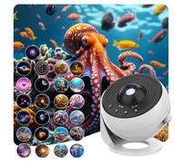 Projecteur Galaxy Pro pour chambre à coucher, projecteur d'étoiles planétarium, veilleuse océan, avec 25 disques galaxies remplaçables 4K, rotation à 360 degrés, lumière du ciel véritable, pour