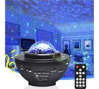 Projecteur Galaxy Star, nébuleuse LED de nuit pour décoration de chambre, projecteur de lumière de ciel étoilé avec vagues océaniques pour chambre, home cinéma, télécommande et haut-parleur Bluetooth,