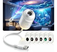 Projecteur HD Smart Dynamic 5D holographique, projecteur Galaxie HD Smart Dynamic avec 6 Films, col de Cygne Flexible à 360 degrés, Plug and Play pour éclairage d'ambiance de Sommeil