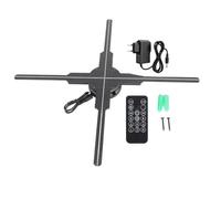 Projecteur hologramme 3D Ventilateur Hologramme 45cm 4 Pales 3D Hologramme Projecteur Vidéo Publicité Vidéo Ventilateur avec 512 LEDs Carte Mémoire 8Go pour Bar de Fête (Prise EU)