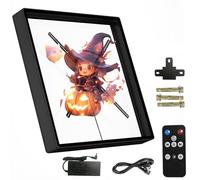 Projecteur Holographique 3D, 52CM 2000X624 Résolution 624 Perles Lumineuses LED WiFi Connect APP Control Ventilateur D'hologramme pour Magasin, Bar, Fête Affichage Publicitaire Événements