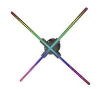 Projecteur holographique 3D, Lampe Flottante à œil Nu, écran de Ventilateur d'imagerie, Machine publicitaire LED 65/80/100 cm pour Halloween, Noël(80CM)