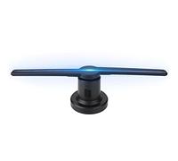 Projecteur Holographique 3D, Projecteur de Ventilateur LED WiFi Hologramme 3D avec Carte Mémoire de 16 Go pour L'affichage Publicitaire (Prise UE)