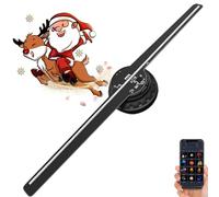 Projecteur Holographique 3D, Ventilateur LED Rotatif de 16,5 Pouces Et Contrôle par Application pour Arbre de Noël, Halloween Et Décoration Saisonnière de Maison/Magasin