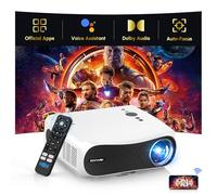 Projecteur intelligent 4K Home Cinéma, proyecteur TV Android 2025 avec licence Netflix WiFi 6 Bluetooth 5.4 Dolby, projecteurs de films LED sans fil 4K Mise au point automatique HDR10+ HDMI ARC
