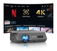 Projecteur intelligent 4K lumière du jour, certifié Netflix, mise au point automatique ToF, haute luminosité 1500 ANSI, projecteur de jeu vidéo ultra HD pour la maison et l'extérieur avec WiFi