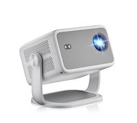 Projecteur intelligent avec WiFi et Bluetooth, prise en charge native 4K 1080p, 600 ANSI lumens, mise au point électrique et e voûte automatique, applications intégrées, mini projecteur portable