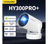 Projecteur intelligent Magcubic HY300 Pro+ Allwinner H726, 290 ANSI, double WiFi 6, Android 14, prise en charge 8K, BT5.4, cinéma portable pour la maison et l'extérieur HY300Pro NewGrey