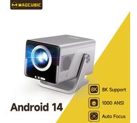 Projecteur intelligent Magcubic X7 1000 ANSI 8K, applications intégrées 1080P, mise au point automatique, projecteur domestique et extérieur avec système d'exploitation Android 14 X7-EU-Voice