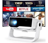 Projecteur Intelligent Wielio 2025 avec WiFi et Bluetooth, Keystone Automatique 350 ANSI natif 1080p 4K, Support vidéo projecteur Portable extérieur intérieur avec Application intégrée