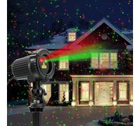 Projecteur Laser de Noël d'Extérieur, Lumières Rouge et Verte, IP65 Étanche, Décoration Jardin et Maison