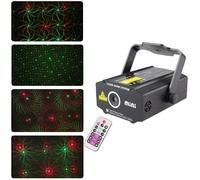 Projecteur laser en forme d'étoile, 4 motifs, lumières à effet scénique, rouge, prise EU