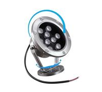 Projecteur LED 12 V submersible for piscine, éclairage paysager en acier inoxydable for bassin, éclairage annulaire coloré étanche IP68 for fontaine, allée, terrasse et marchepied.(Warm White,18W)