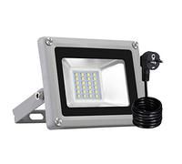 Projecteur LED 20W Extérieur IP65 en Aluminium - Spot Étanche Blanc Froid 6000K avec Prise EU - Applique pour Jardin, Terrain de Sport